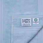 Feather & Spun 100% Organic Face Towel | Lavender Fragrance | Oeko-TEX® Standard 100 | Double Needle Stitch | Anti Microbial | 100% Cotton - 550 GSM | 33 cms x 33 cms - Skywave Blue | Pack of 4