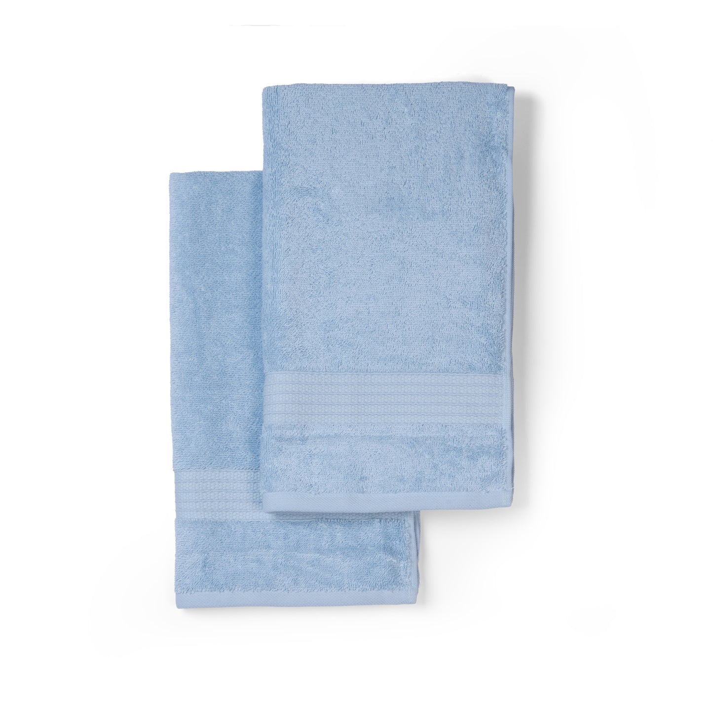 Feather & Spun 100% Organic Hand Towel | Lavender Fragrance | Oeko-TEX® Standard 100 | Double Needle Stitch | Anti Microbial | 100% Cotton - 550 GSM | 45 cms x 76 cms - Skywave Blue | Pack of 2