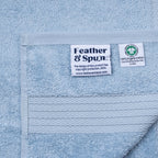 Feather & Spun 100% Organic Hand Towel | Lavender Fragrance | Oeko-TEX® Standard 100 | Double Needle Stitch | Anti Microbial | 100% Cotton - 550 GSM | 45 cms x 76 cms - Skywave Blue | Pack of 2