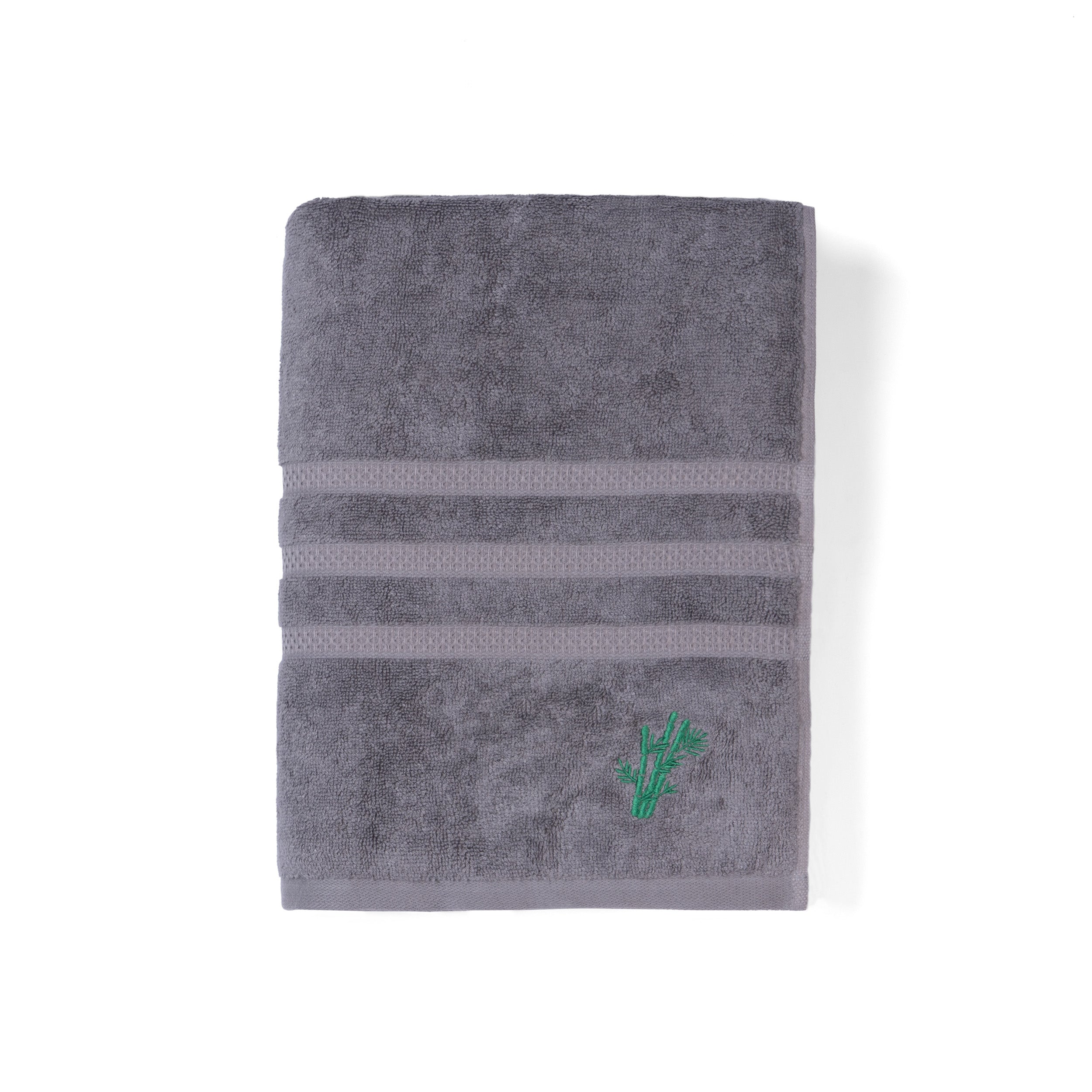 Feather & Spun Bamboo Cotton Bath Towel | Lavender Fragrance | Oeko-TEX® Standard 100 | Double Needle Stitch | Anti Microbial | 600 GSM | 76 cms x 137 cms - Jade Forest | Pack of 1