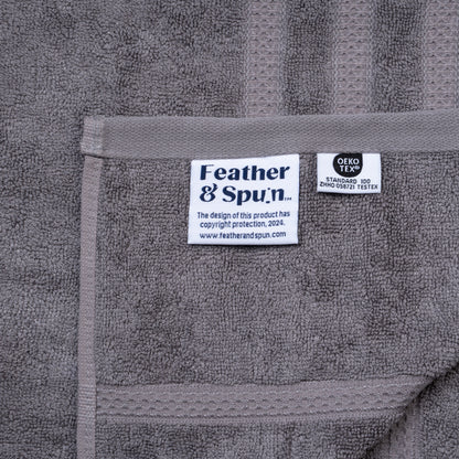 Feather & Spun Bamboo Cotton Bath Towel | Lavender Fragrance | Oeko-TEX® Standard 100 | Double Needle Stitch | Anti Microbial | 600 GSM | 76 cms x 137 cms - Smoke Grey | Pack of 1