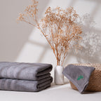 Feather & Spun Bamboo Cotton Bath Towel | Lavender Fragrance | Oeko-TEX® Standard 100 | Double Needle Stitch | Anti Microbial | 600 GSM | 76 cms x 137 cms - Smoke Grey | Pack of 1