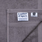 Feather & Spun Bamboo Cotton Face Towel | Lavender Fragrance | Oeko-TEX® Standard 100 | Double Needle Stitch | Anti Microbial | 600 GSM | 33 cms x 33 cms - Smoke Grey | Pack of 4