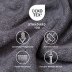 Feather & Spun Bamboo Cotton Face Towel | Lavender Fragrance | Oeko-TEX® Standard 100 | Double Needle Stitch | Anti Microbial | 600 GSM | 33 cms x 33 cms - Smoke Grey | Pack of 4