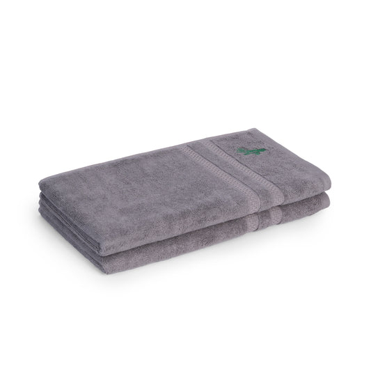 Feather & Spun Bamboo Cotton Hand Towel | Lavender Fragrance | Oeko-TEX® Standard 100 | Double Needle Stitch | Anti Microbial | 600 GSM | 40 cms x 71 cms - Smoke Grey | Pack of 2