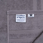 Feather & Spun Bamboo Cotton Hand Towel | Lavender Fragrance | Oeko-TEX® Standard 100 | Double Needle Stitch | Anti Microbial | 600 GSM | 40 cms x 71 cms - Smoke Grey | Pack of 2