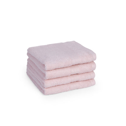 Feather & Spun 100% Organic Face Towel | Lavender Fragrance | Oeko-TEX® Standard 100 | Double Needle Stitch | Anti Microbial | 100% Cotton - 550 GSM | 33 cms x 33 cms - Velvet Rose | Pack of 4