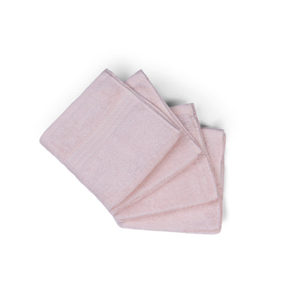 Feather & Spun 100% Organic Face Towel | Lavender Fragrance | Oeko-TEX® Standard 100 | Double Needle Stitch | Anti Microbial | 100% Cotton - 550 GSM | 33 cms x 33 cms - Velvet Rose | Pack of 4