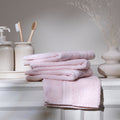 Feather & Spun 100% Organic Face Towel | Lavender Fragrance | Oeko-TEX® Standard 100 | Double Needle Stitch | Anti Microbial | 100% Cotton - 550 GSM | 33 cms x 33 cms - Velvet Rose | Pack of 4