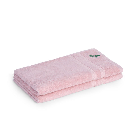 Feather & Spun Bamboo Cotton Hand Towel | Lavender Fragrance | Oeko-TEX® Standard 100 | Double Needle Stitch | Anti Microbial | 600 GSM | 40 cms x 71 cms - Petal Pink | Pack of 2