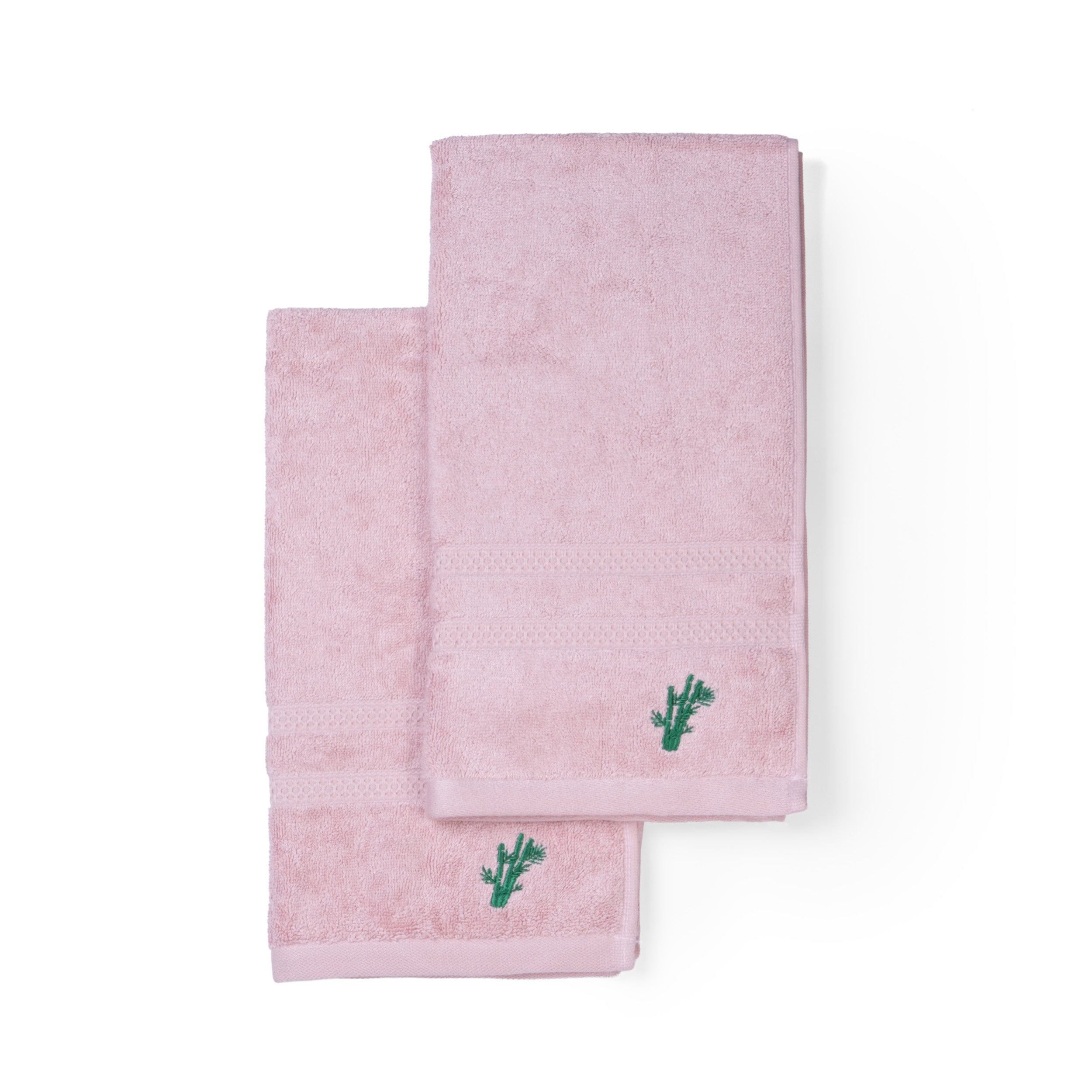 Feather & Spun Bamboo Cotton Hand Towel | Lavender Fragrance | Oeko-TEX® Standard 100 | Double Needle Stitch | Anti Microbial | 600 GSM | 40 cms x 71 cms - Petal Pink | Pack of 2