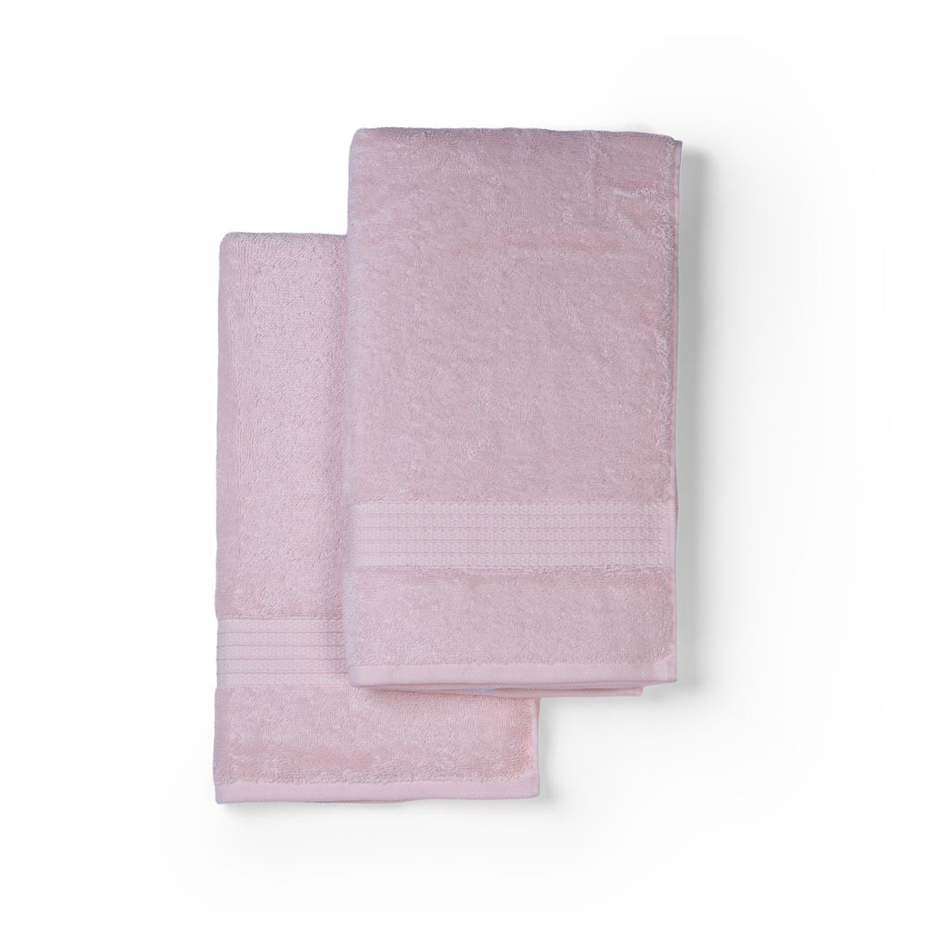Feather & Spun 100% Organic Hand Towel | Lavender Fragrance | Oeko-TEX® Standard 100 | Double Needle Stitch | Anti Microbial | 100% Cotton - 550 GSM | 45 cms x 76 cms - Velvet Rose | Pack of 2