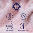 Feather & Spun 100% Organic Hand Towel | Lavender Fragrance | Oeko-TEX® Standard 100 | Double Needle Stitch | Anti Microbial | 100% Cotton - 550 GSM | 45 cms x 76 cms - Velvet Rose | Pack of 2