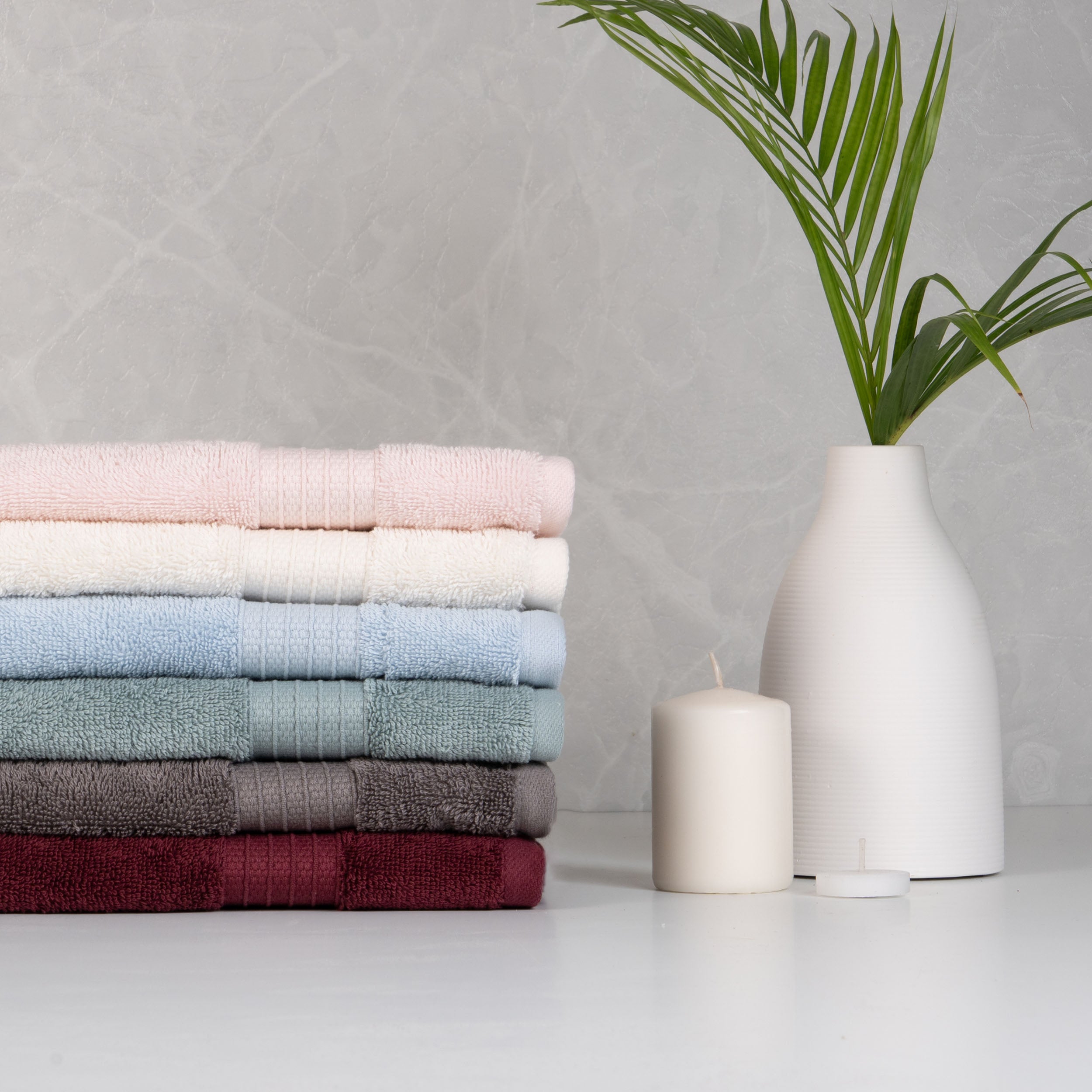 Feather & Spun 100% Organic Hand Towel | Lavender Fragrance | Oeko-TEX® Standard 100 | Double Needle Stitch | Anti Microbial | 100% Cotton - 550 GSM | 45 cms x 76 cms - Velvet Rose | Pack of 2