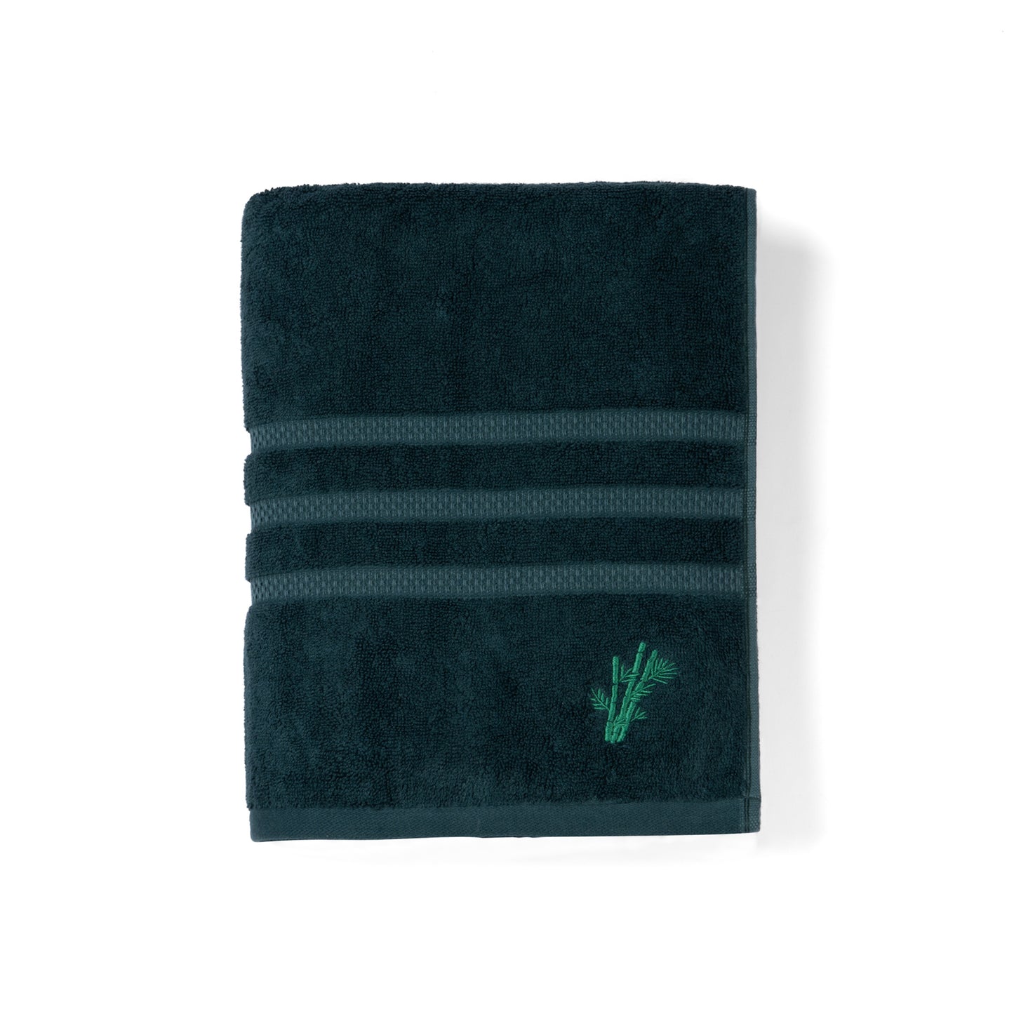 Feather & Spun Bamboo Cotton Bath Towel | Lavender Fragrance | Oeko-TEX® Standard 100 | Double Needle Stitch | Anti Microbial | 600 GSM | 76 cms x 137 cms - Jade Forest | Pack of 1