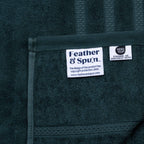 Feather & Spun Bamboo Cotton Bath Towel | Lavender Fragrance | Oeko-TEX® Standard 100 | Double Needle Stitch | Anti Microbial | 600 GSM | 76 cms x 137 cms - Jade Forest | Pack of 1