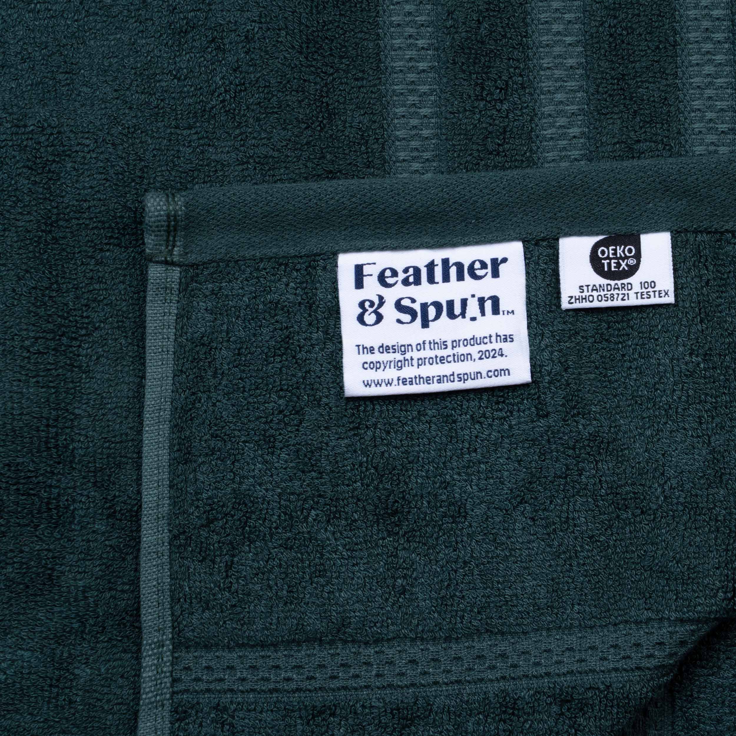Feather & Spun Bamboo Cotton Bath Towel | Lavender Fragrance | Oeko-TEX® Standard 100 | Double Needle Stitch | Anti Microbial | 600 GSM | 76 cms x 137 cms - Jade Forest | Pack of 1