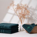 Feather & Spun Bamboo Cotton Bath Towel | Lavender Fragrance | Oeko-TEX® Standard 100 | Double Needle Stitch | Anti Microbial | 600 GSM | 76 cms x 137 cms - Jade Forest | Pack of 1