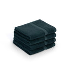 Feather & Spun Bamboo Cotton Face Towel | Lavender Fragrance | Oeko-TEX® Standard 100 | Double Needle Stitch | Anti Microbial | 600 GSM | 33 cms x 33 cms - Jade Forest | Pack of 4