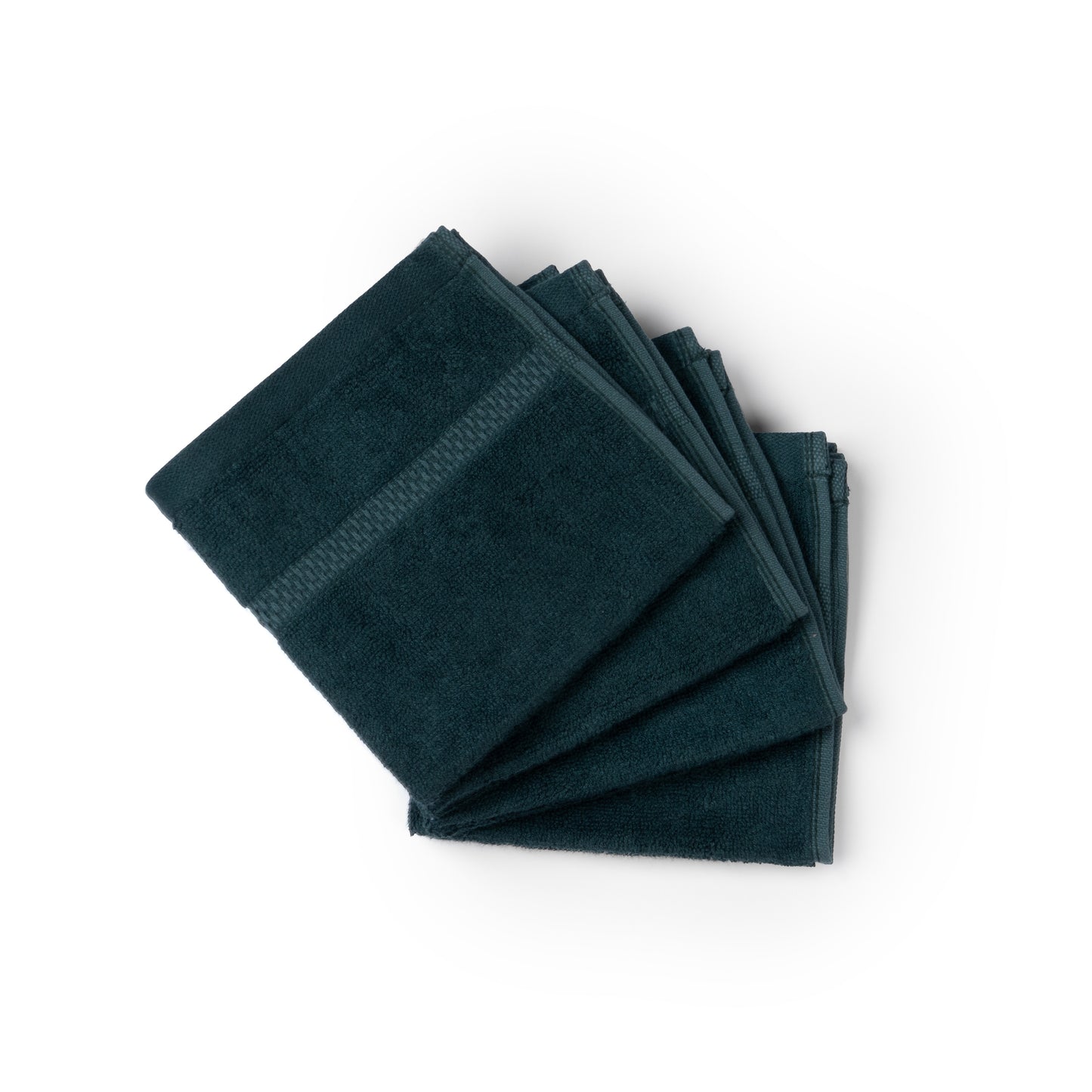Feather & Spun Bamboo Cotton Face Towel | Lavender Fragrance | Oeko-TEX® Standard 100 | Double Needle Stitch | Anti Microbial | 600 GSM | 33 cms x 33 cms - Jade Forest | Pack of 4