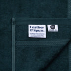 Feather & Spun Bamboo Cotton Face Towel | Lavender Fragrance | Oeko-TEX® Standard 100 | Double Needle Stitch | Anti Microbial | 600 GSM | 33 cms x 33 cms - Jade Forest | Pack of 4