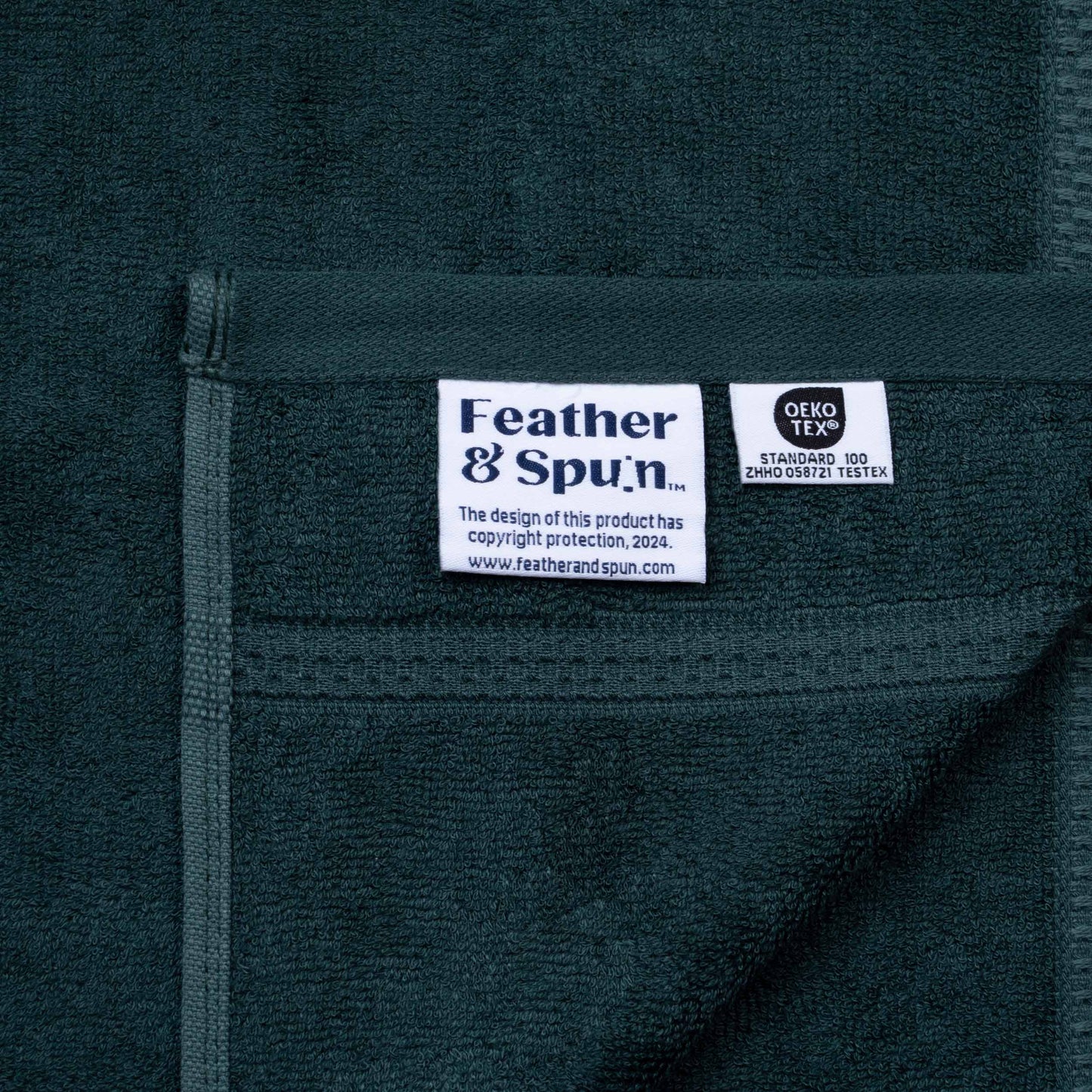 Feather & Spun Bamboo Cotton Face Towel | Lavender Fragrance | Oeko-TEX® Standard 100 | Double Needle Stitch | Anti Microbial | 600 GSM | 33 cms x 33 cms - Jade Forest | Pack of 4