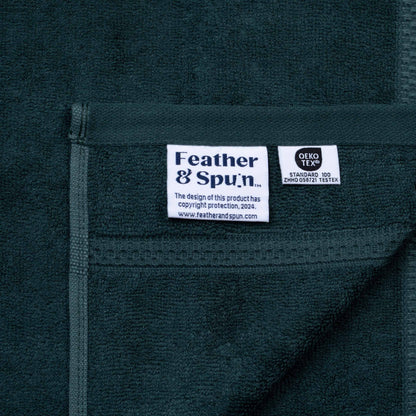 Feather & Spun Bamboo Cotton Face Towel | Lavender Fragrance | Oeko-TEX® Standard 100 | Double Needle Stitch | Anti Microbial | 600 GSM | 33 cms x 33 cms - Jade Forest | Pack of 4