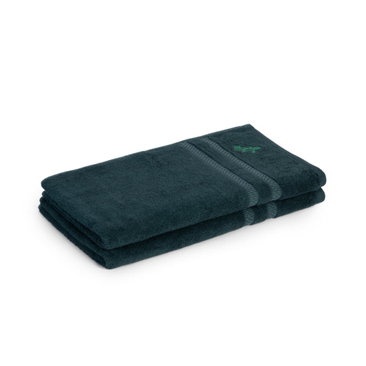 Feather & Spun Bamboo Cotton Hand Towel | Lavender Fragrance | Oeko-TEX® Standard 100 | Double Needle Stitch | Anti Microbial | 600 GSM | 40 cms x 71 cms - Jade Forest | Pack of 2