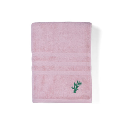 Feather & Spun Bamboo Cotton Bath Towel | Lavender Fragrance | Oeko-TEX® Standard 100 | Double Needle Stitch | Anti Microbial | 600 GSM | 76 cms x 137 cms - Petal Pink | Pack of 1
