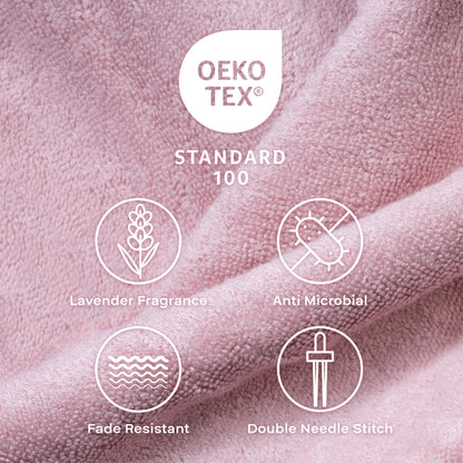 Feather & Spun Bamboo Cotton Bath Towel | Lavender Fragrance | Oeko-TEX® Standard 100 | Double Needle Stitch | Anti Microbial | 600 GSM | 76 cms x 137 cms - Petal Pink | Pack of 1