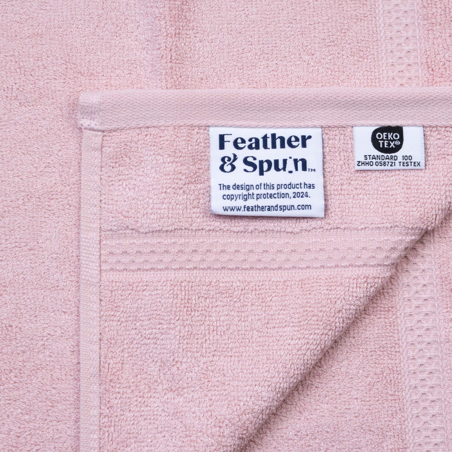 Feather & Spun Bamboo Cotton Face Towel | Lavender Fragrance | Oeko-TEX® Standard 100 | Double Needle Stitch | Anti Microbial | 600 GSM | 33 cms x 33 cms - Petal Pink | Pack of 4