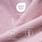 Feather & Spun Bamboo Cotton Face Towel | Lavender Fragrance | Oeko-TEX® Standard 100 | Double Needle Stitch | Anti Microbial | 600 GSM | 33 cms x 33 cms - Petal Pink | Pack of 4